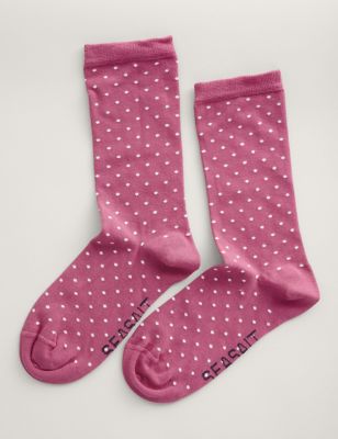 Seasalt Cornwall Womens Spot Print Ankle High Socks - Pink Mix, Pink Mix
