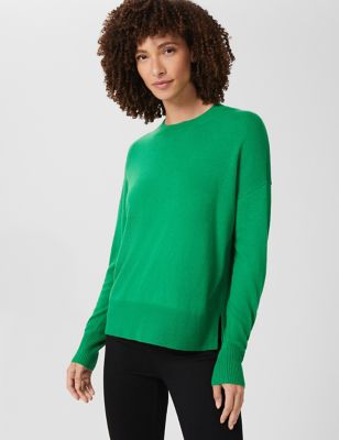 M&S Hobbs Womens Merino Wool Blend Relaxed Jumper with Cashmere