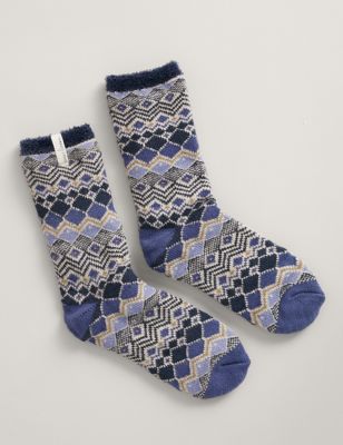 Seasalt Cornwall Womens Printed Ankle High Socks - Blue Mix, Blue Mix