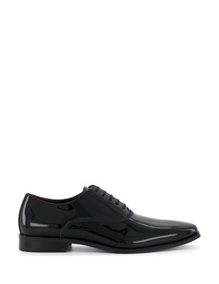 Dune London Men's Wide Fit Leather Oxford Shoes - 8 - Black, Black