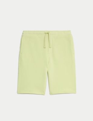 M&S Boys Cotton Rich Shorts (6-16 Yrs) - 15-16 - Limeade, Limeade,Light Turquoise,Mid Blue