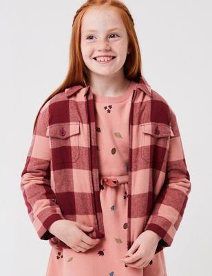 M&S Fatface Girls Checked Shacket (3-13 Yrs)