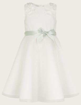 Monsoon Girl's Butterfly Embellished Occasion Dress (3-13 Yrs) - 9y - Ivory, Ivory