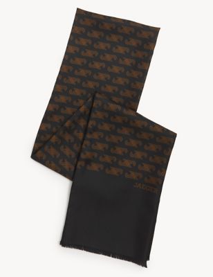 M&S Jaeger Mens Pure Silk Woven Scarf