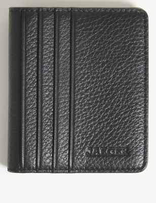 M&S Jaeger Mens Premium Leather Bi-fold Card Holder
