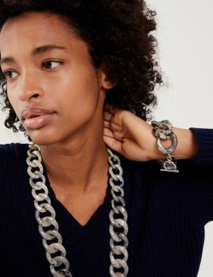 M&S Jaeger Womens Resin Chunky Chain Bracelet